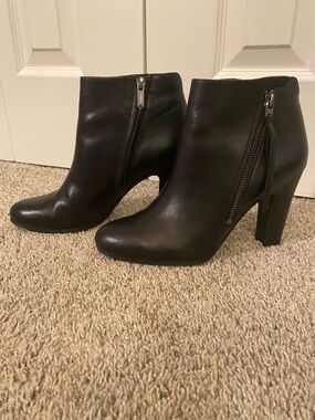 Sam Edelman Black Leather High-Heel Ankle Booties